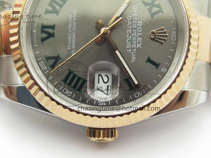 0110 Bold DateJust 36 SS RG 126231 BP Maker 1:1 Best Edition Gray Roman Dial on Oyster Bracelet 2513